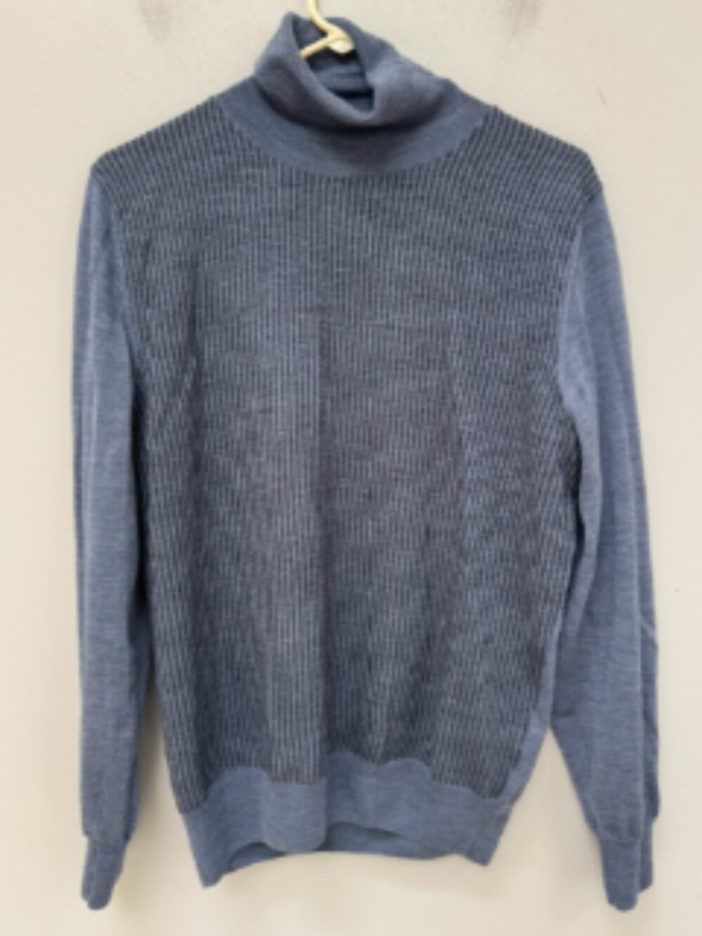 Canali Blue Two Toned Turtleneck Sweater in Size 48